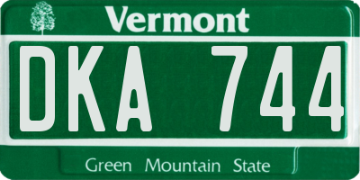 VT license plate DKA744