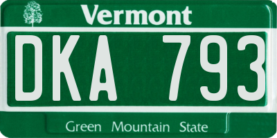 VT license plate DKA793