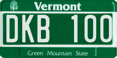 VT license plate DKB100