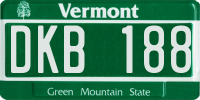 VT license plate DKB188