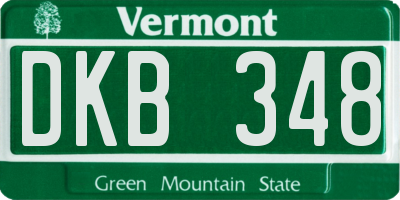 VT license plate DKB348