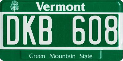 VT license plate DKB608