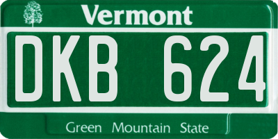 VT license plate DKB624