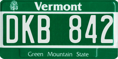 VT license plate DKB842