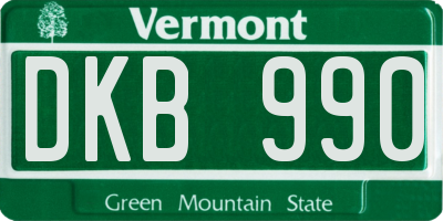 VT license plate DKB990