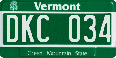 VT license plate DKC034