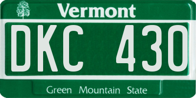 VT license plate DKC430