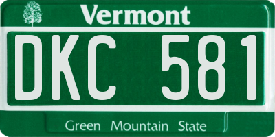 VT license plate DKC581