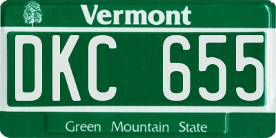 VT license plate DKC655