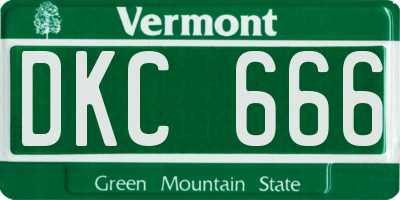 VT license plate DKC666