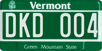 VT license plate DKD004