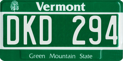 VT license plate DKD294