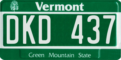 VT license plate DKD437