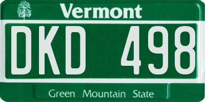 VT license plate DKD498