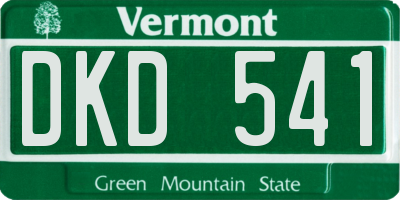 VT license plate DKD541