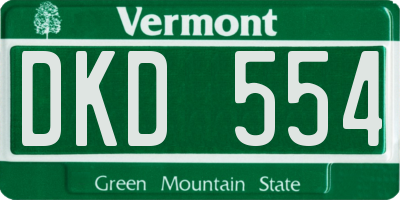 VT license plate DKD554