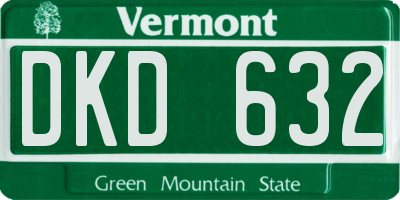 VT license plate DKD632