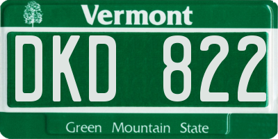 VT license plate DKD822
