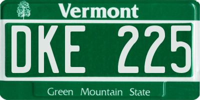 VT license plate DKE225