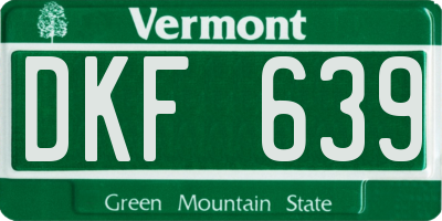 VT license plate DKF639