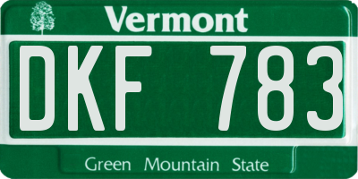 VT license plate DKF783