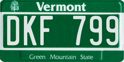 VT license plate DKF799