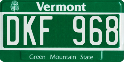 VT license plate DKF968