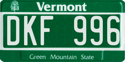 VT license plate DKF996