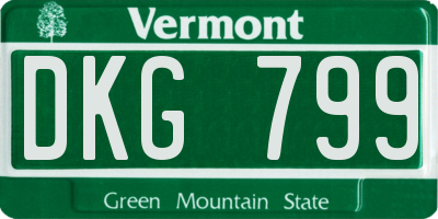 VT license plate DKG799