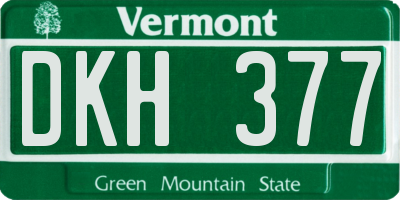 VT license plate DKH377