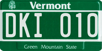 VT license plate DKI010