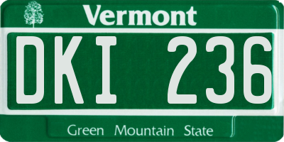 VT license plate DKI236