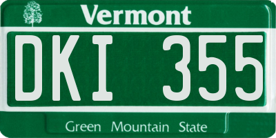 VT license plate DKI355