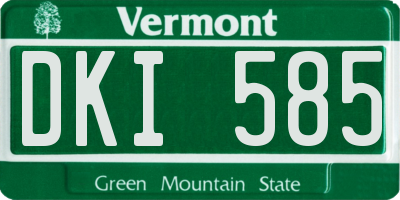 VT license plate DKI585