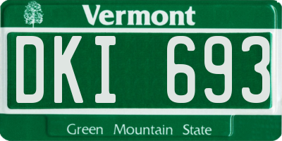 VT license plate DKI693