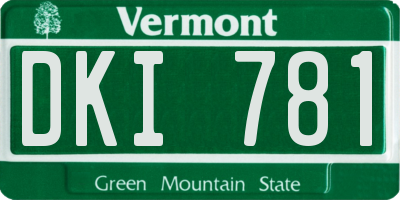 VT license plate DKI781