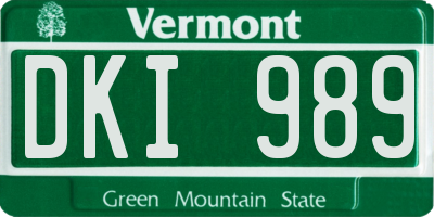VT license plate DKI989