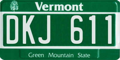 VT license plate DKJ611
