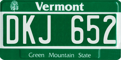 VT license plate DKJ652