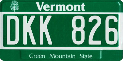 VT license plate DKK826