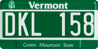 VT license plate DKL158