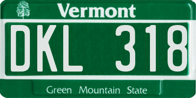 VT license plate DKL318