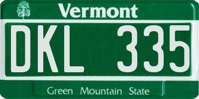 VT license plate DKL335