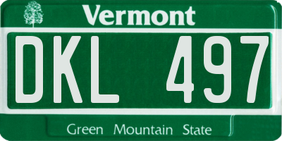 VT license plate DKL497