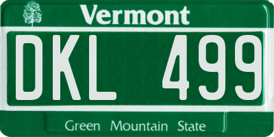 VT license plate DKL499