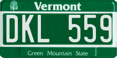 VT license plate DKL559