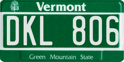 VT license plate DKL806