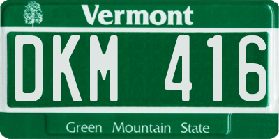 VT license plate DKM416