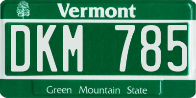 VT license plate DKM785