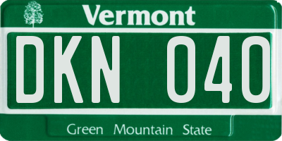 VT license plate DKN040